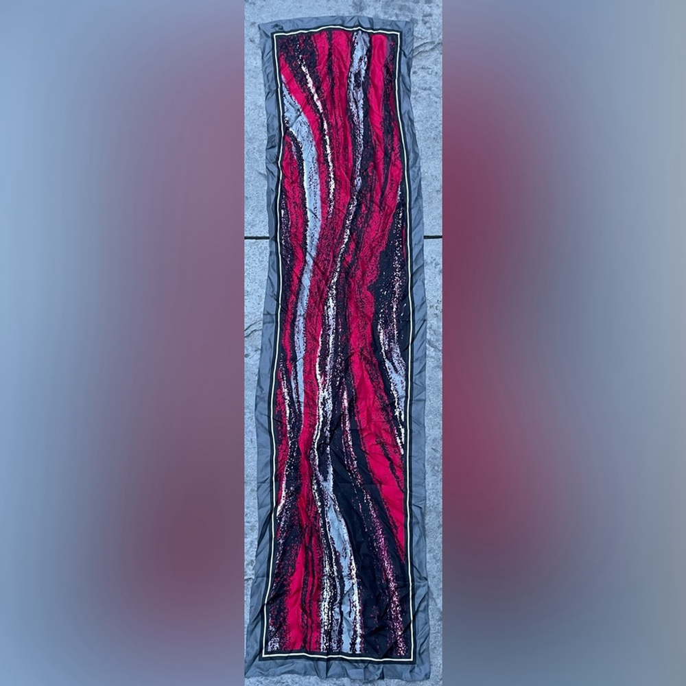 Abstract Red and Black Scarf - Picture 2 of 6